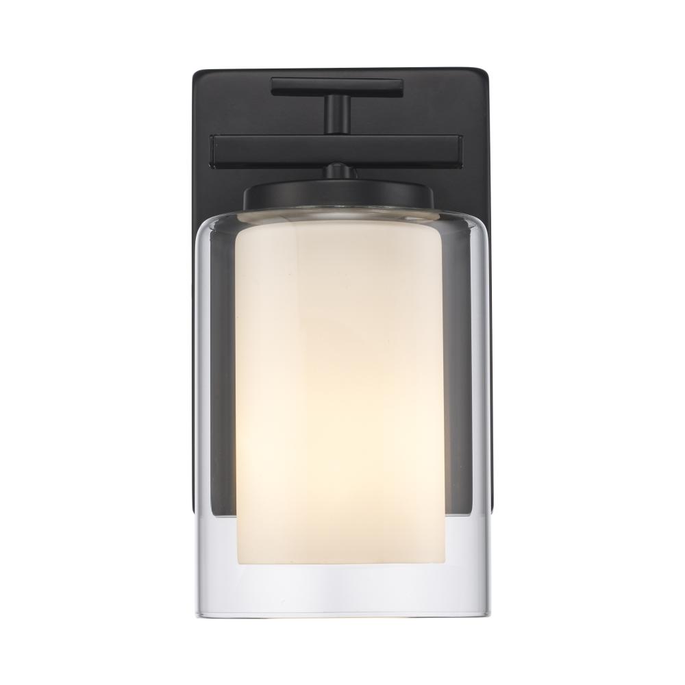 1LT SCONCE-GLASS SHADE X2-BK